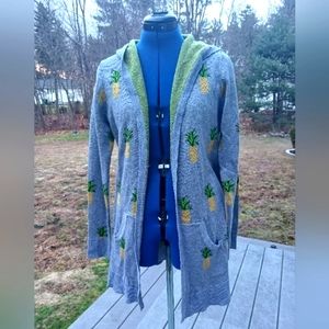 NWOT Pineapple Print Cardigan Hoodie